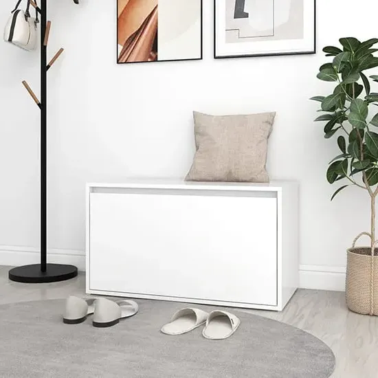 Erasto Hallway Seating Bench with Storage - White