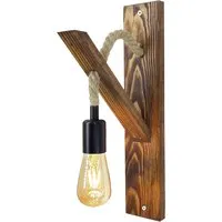 Erebos Small Rope Wall Light - Walnut, Solid Pine alternate view