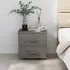 Erez Bedside Cabinet with Drawers - Light Grey, Pinewood