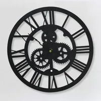 Ermias Round Wall Clock - Black, Acrylic