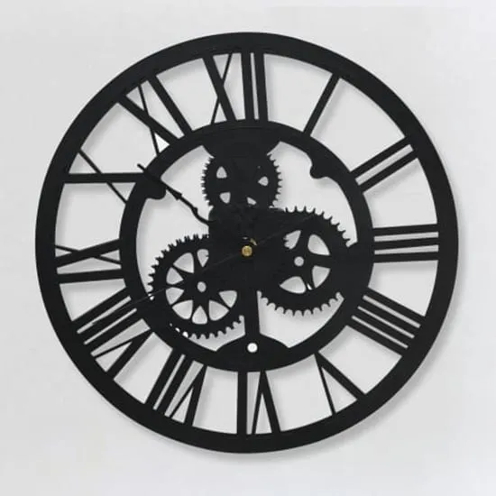 Ermias Round Wall Clock - Black, Acrylic image