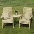 Erog Angled Garden Love Seat with Table - Natural