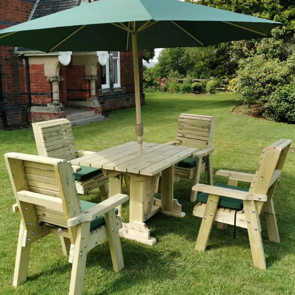 Erog Garden Dining Table with 4 Chairs - Natural
