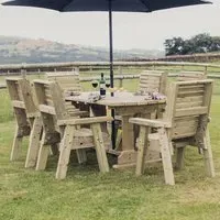 Erog Garden Dining Table with 6 Chairs - Natural