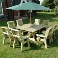 Erog Garden Dining Table with 8 Chairs - Natural