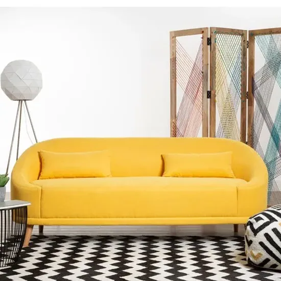 Errai 3-Seater Sofa - Yellow, Linen