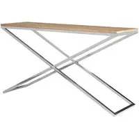 Errai Wooden Console Table with Steel Frame - Natural