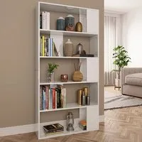 Errigal High Gloss Bookcase and Room Divider - White