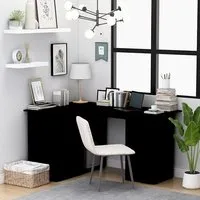 Errol Corner Computer Desk with 4 Drawers - Black