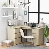 Errol Corner Computer Desk with 4 Drawers - Sonoma Oak
