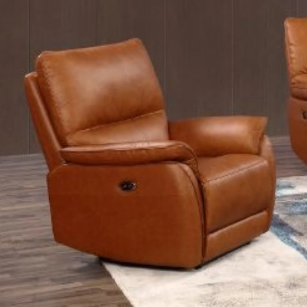 Essex 1 Seater Electric Recliner Sofa - Tan, Faux Leather product