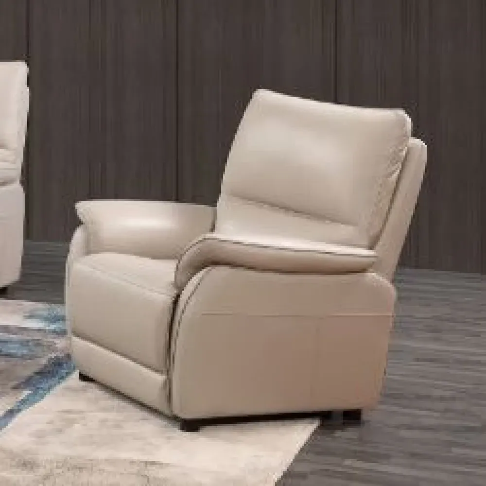 Essex 1-Seater Recliner Sofa - Chalk, Faux Leather