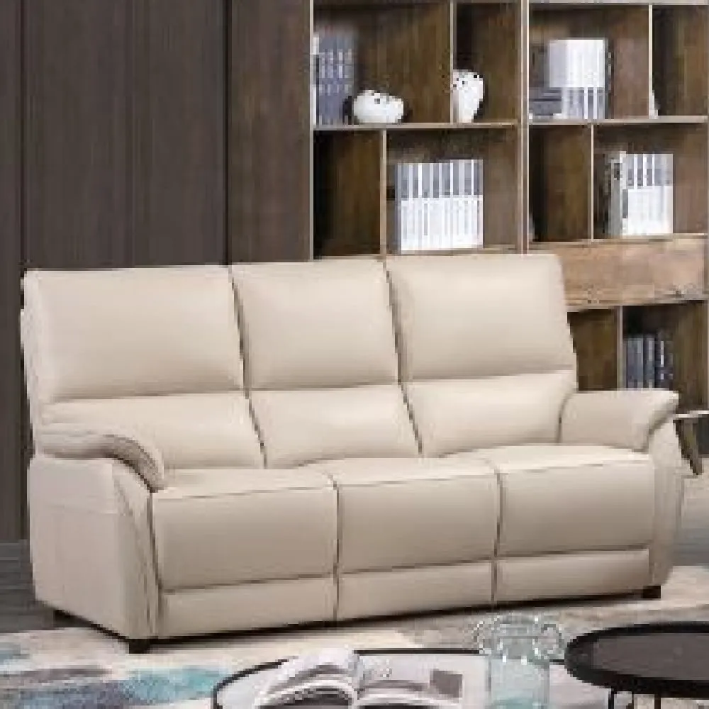 Essex 3-Seater Sofa - Chalk, Faux Leather