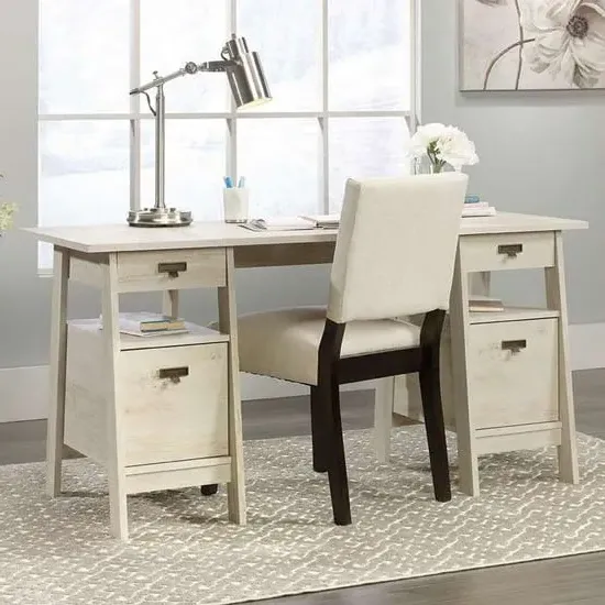 Estero Laptop Desk with 4 Drawers - Chalked Chestnut, Wood image