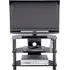 Estero Small Glass TV Stand with Metal Frame - Black