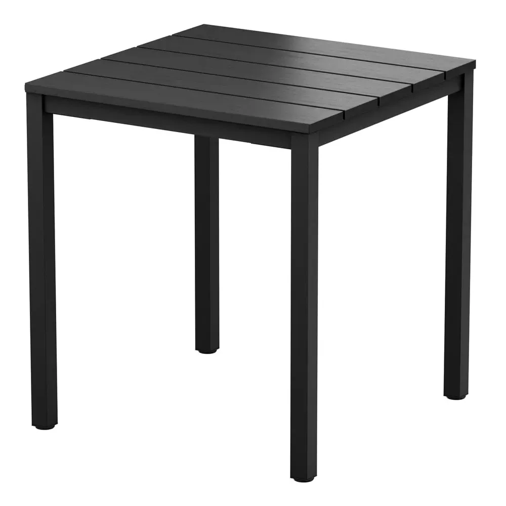 Etax 80cm Square Dining Table - Black, Aluminium