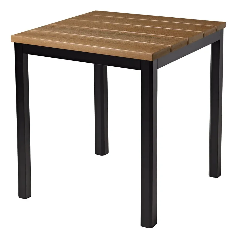 Etax 80cm Square Dining Table - Golden Oak, Aluminium