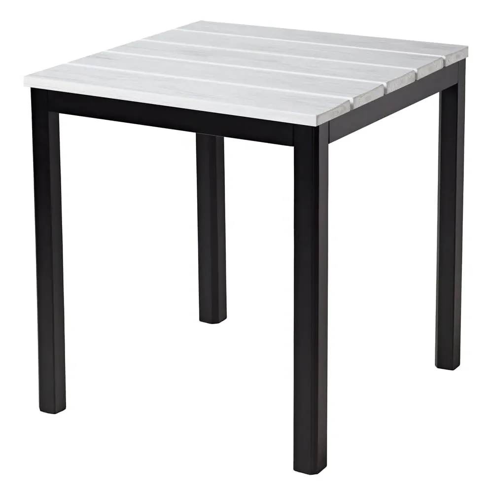 Etax 80cm Square Dining Table - Whitewash, Aluminium image