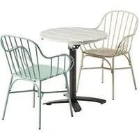 Etax Outdoor Dining Set with 2 Frisco Chairs - Whitewash