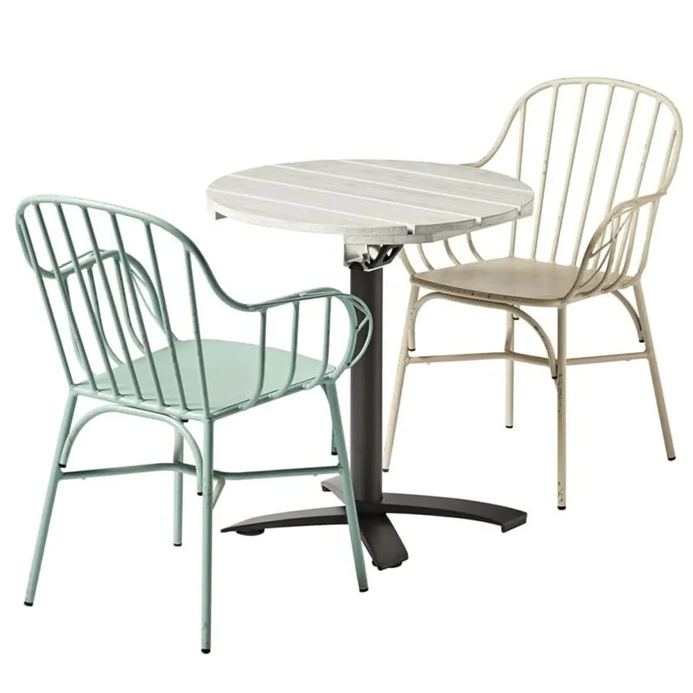 Etax Outdoor Dining Set with 2 Frisco Chairs - Whitewash