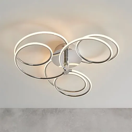 Eterne 3 Lights Semi Flush Ceiling Light - Chrome