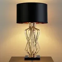 Ethan Table Lamp - Black, Marble