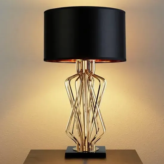 Ethan Table Lamp - Black, Marble image
