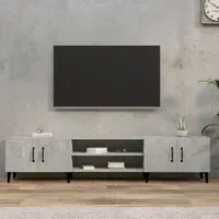 Ethan TV Stand with 4 Doors - Concrete Effect, Engineered Wood