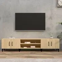 Ethan TV Stand with 4 Doors - Sonoma Oak, Engineered Wood