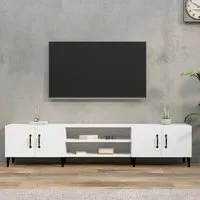 Ethan TV Stand with 4 Doors - White, Engineered Wood