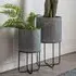 Etobicoke Set of 2 Planters - Grey, Metal