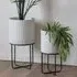 Etobicoke Set of 2 Planters - White, Metal