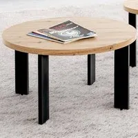 Eufaula Coffee Table with Legs - Black, Oak