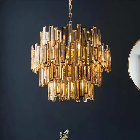 Eureka 15-Light Crystal Glass Ceiling Pendant - Gold product
