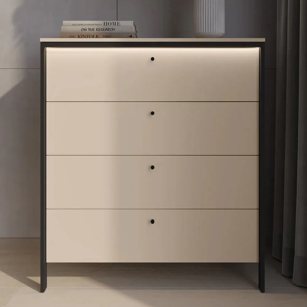 Eureka 4-Drawer Chest with LED - Beige