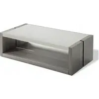 Eureka Coffee Table - Grey Glass, Smokey Grey Wood