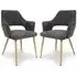 Eureka Dining Chairs with Oak Legs - Dark Grey, Fabric