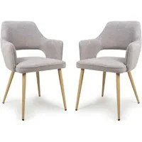 Eureka Dining Chairs with Oak Legs, Set of 2 - Pewter, Fabric alternate view