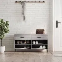 Eureka Shoe Storage Bench with 2 Drawers - Grey