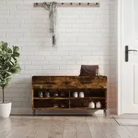 Eureka Shoe Storage Bench with 2 Drawers - Smoked Oak