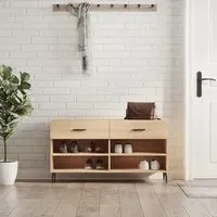 Eureka Shoe Storage Bench with 2 Drawers - Sonoma Oak