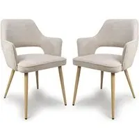 Eureka Side Dining Chairs in Pair - Natural, Fabric