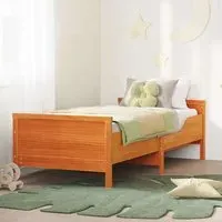 Eustis Extendable Kids Bed Frame - Brown, Pine