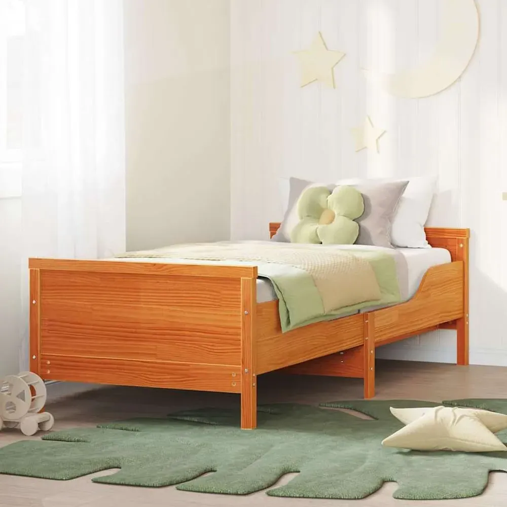 Eustis Extendable Kids Bed Frame - Brown, Pine