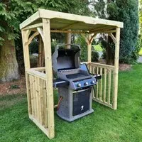 Eustis Wooden Garden BBQ Shelter - Natural