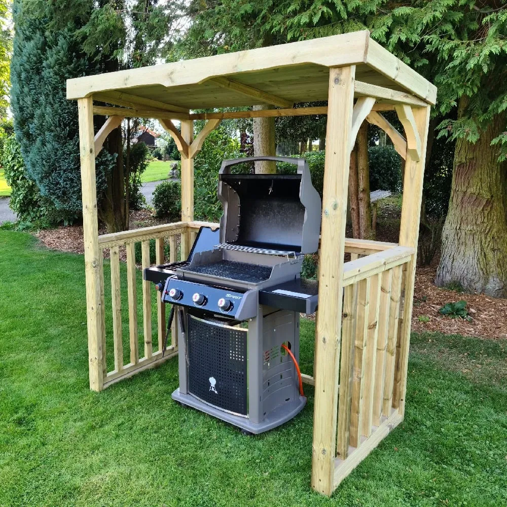 Eustis Wooden Garden BBQ Shelter - Natural
