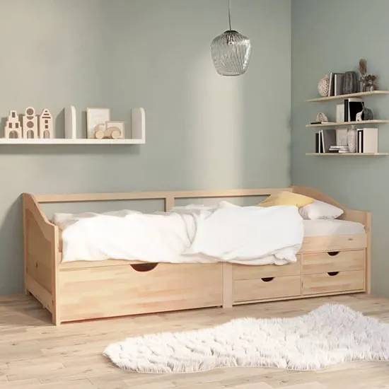 Evania Single Day Bed with Drawers - Natural, Pine Wood