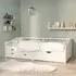 Evania Single Day Bed with Drawers - White, Pine Wood