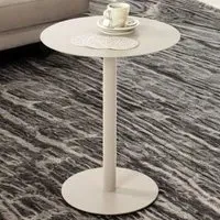 Evanston Round End Table - Grey, Metal