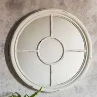 Evanston Round Wall Mirror - White